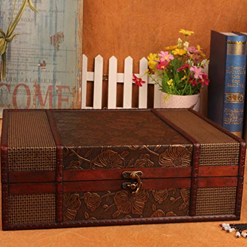 Cabilock Memory Box Wooden Desktop Storage Boxes Wood Treasure Box For Books Jewelry Document Box Without Lock (Lotus) Storage Boxes Decorative #TOP5