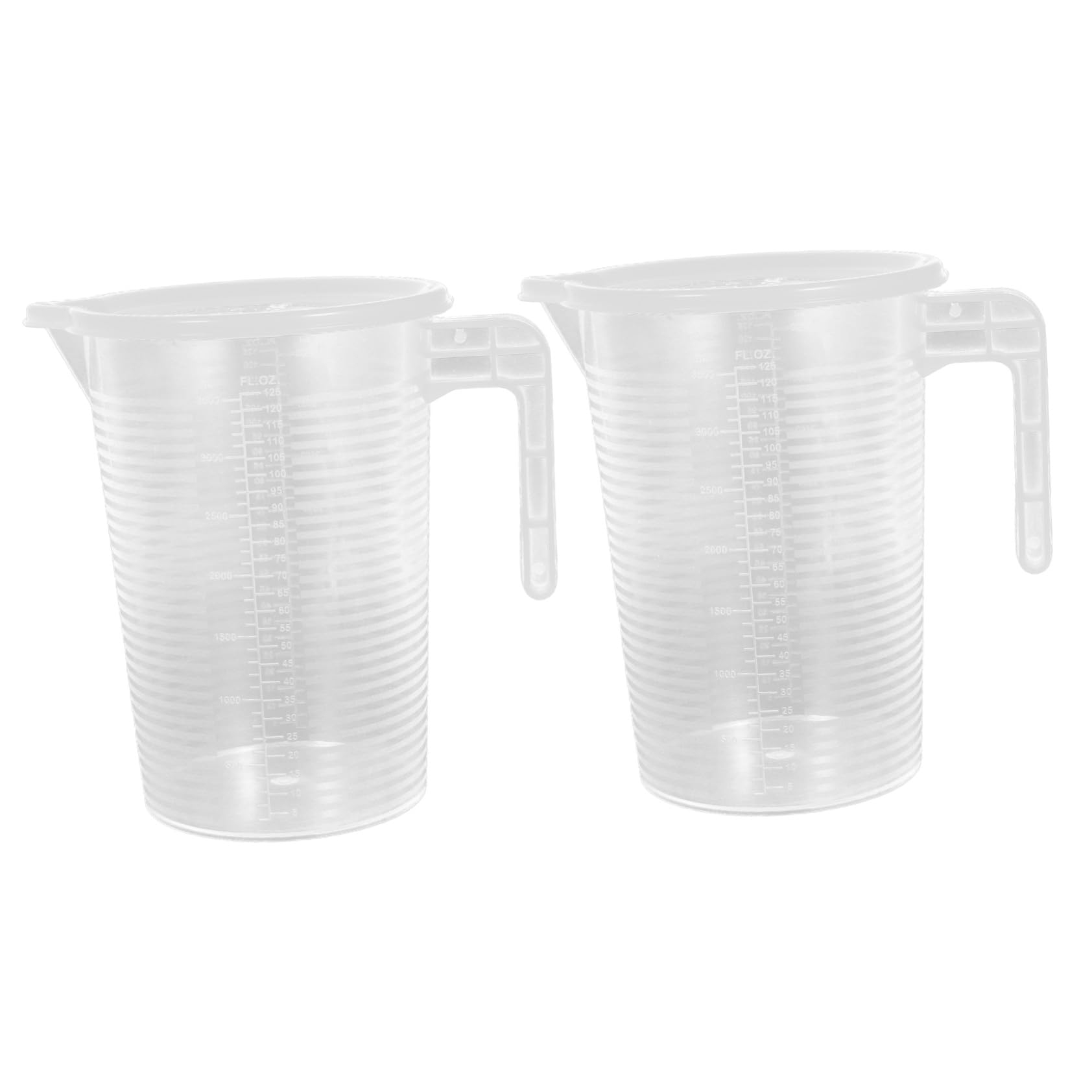 Amosfun 2pezzi Caraffa Graduata Plastica Trasparente con Coperchio Misurino per Liquidi con Scala Precisa per Cucina e Preparazione di Bevande