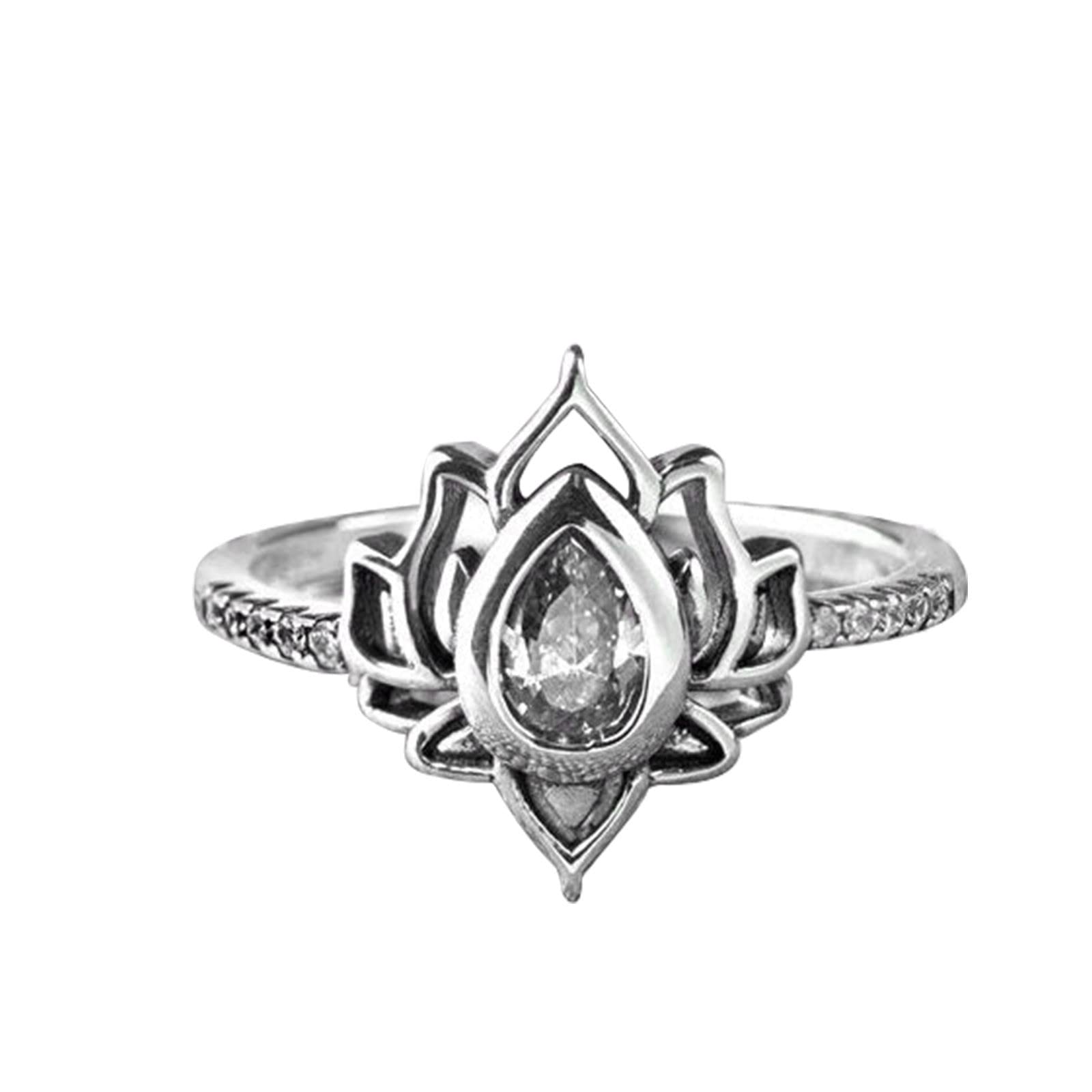 Anello con zirconi, regalo per innamorati, matrimonio, fidanzamento, anniversario, pietra preziosa, decorazione, promessa, regali