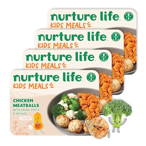 Image of Nurture Life Kids Meals, Healthy Toddler, Kid & Baby Food 4 Meal Pack, Chicken Meatballs with Spiral Pasta and Veggies, Freshly Made Organic Focus, Ready to Eat Meals & Snacks, Refrigerated Delivery