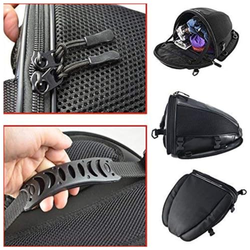 Bolsa trasera para asiento de motocicleta, bolsa deportiva impermeable para asiento trasero, bolsa de cola para moto, mochila para moto, bolsa de tanque expandible para asiento miniatura 7