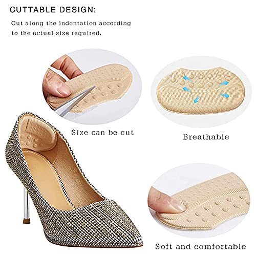 Heel Grips Liner Cushions Inserts For Loose Shoes Heel Pads And Metatarsal Pads For Shoes Too Big Women Men Prevent Heel Pain Blisters (Beige+Black) #TOP4