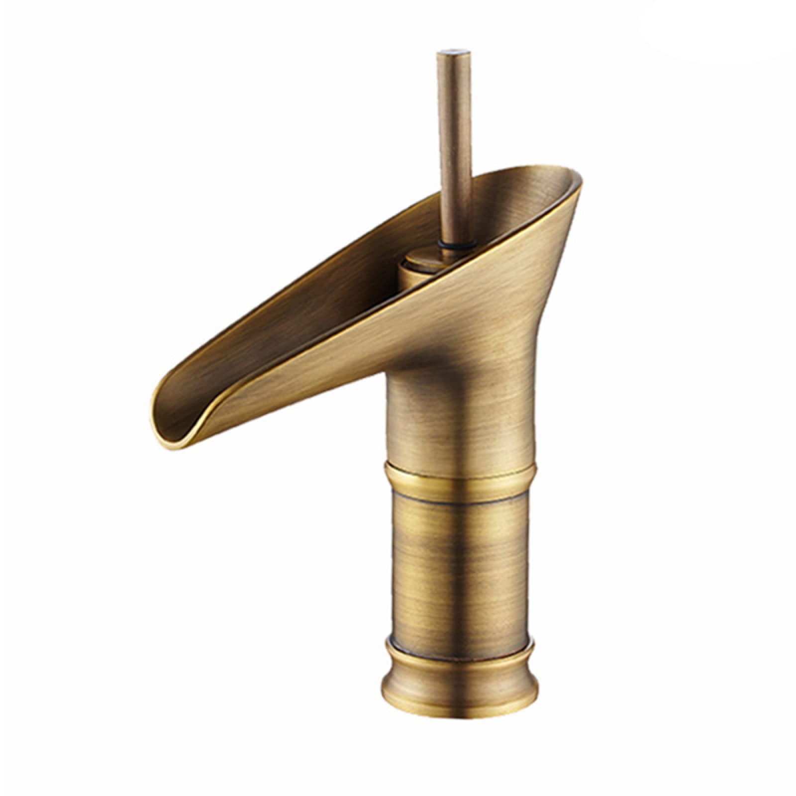 Nvsfzgiyg Short Basin Faucet Waterfall, Hot And Cold Sink Mixer Tap, Brass, Single Handle Bathroom Faucets, Antique, High(Short)
