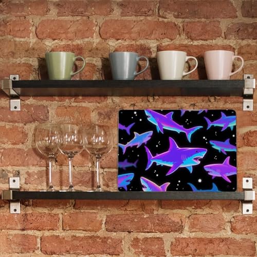 Affiche en métal rustique motif requins idée cadeau déco de bureau - 7