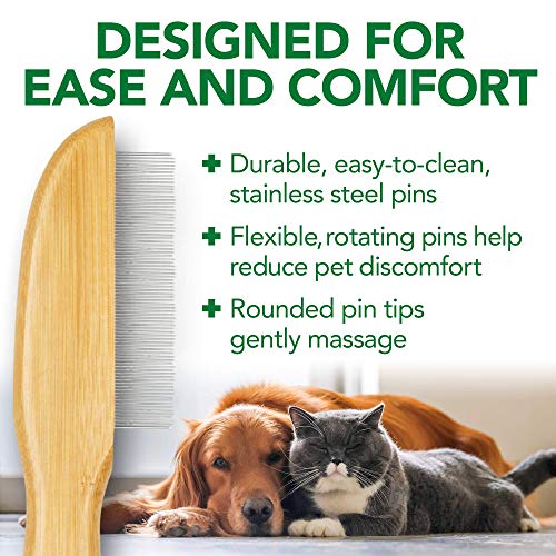 Vet's Best Flea Comb | Real Bamboo with Contour Grip Handle | for Dogs and Cats, Brown - Image 6