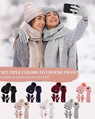 Set de gorro, bufanda y guantes para invierno mujer miniatura 7