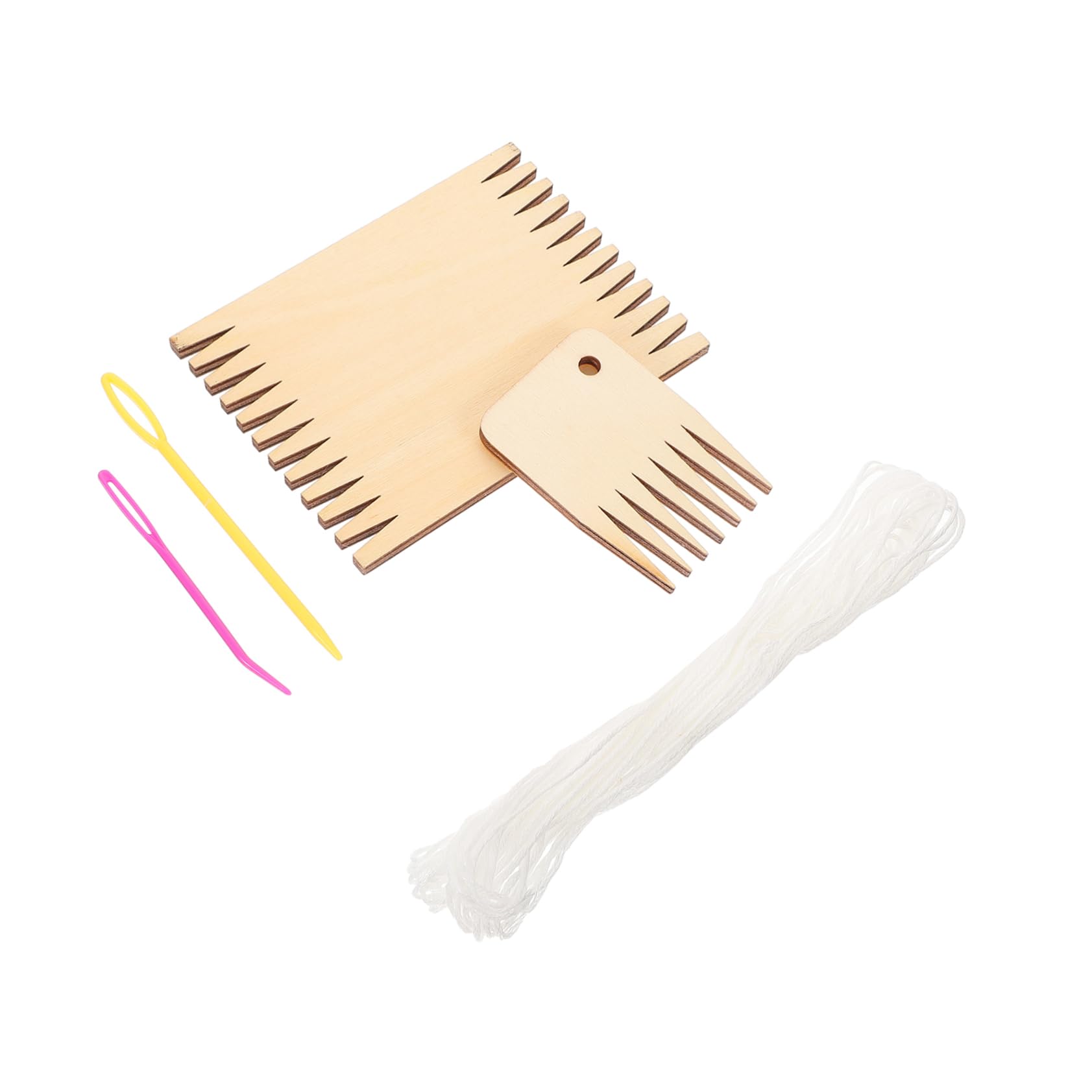 VILLCASE 3 Sets Crafting Weaving Board Wooden Weaving Handcraft Weave Board Yarn Kit