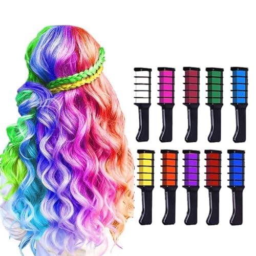 ヘアカラーコーム カラーヘアスプレーチョーク 10色セット 子供用 洗える ハロウィン クリスマス 誕生日パーティー 一日だけの髪染め 洗って落とせる 子供 カラーヘアスプレー 洗える 誕生日 染髪剤 使いやすい コスプレ イメージ変え 小道具 仮装 舞台