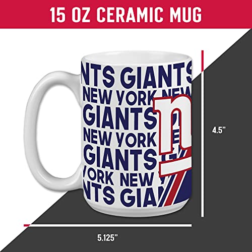 Image of Rico Industries NFL Football New York Giants 15 oz White Ceramic Mug