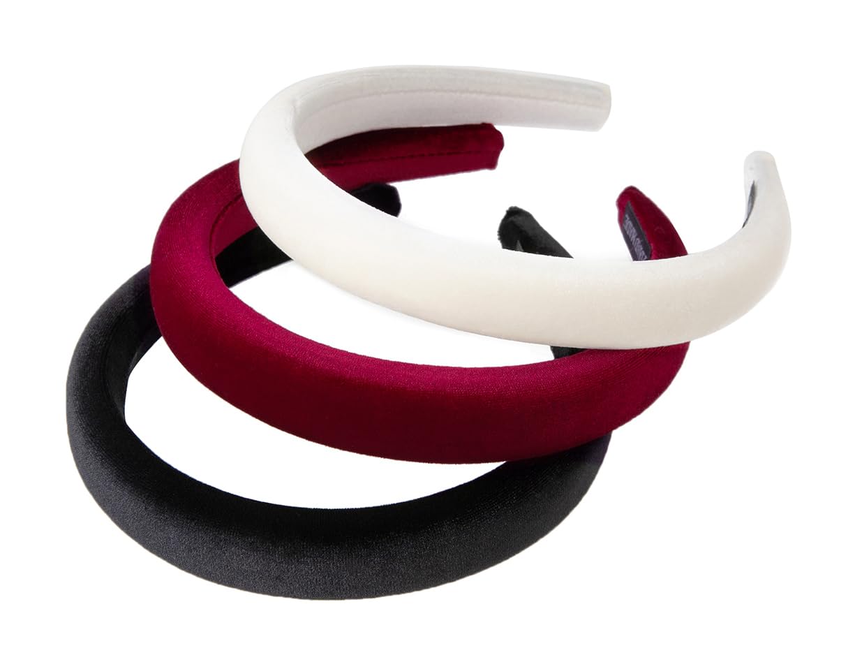 axy HRK10 Padded Velvet Headband Beautiful Women's Headband Hair Accessories Hair Band (White) - Image 4