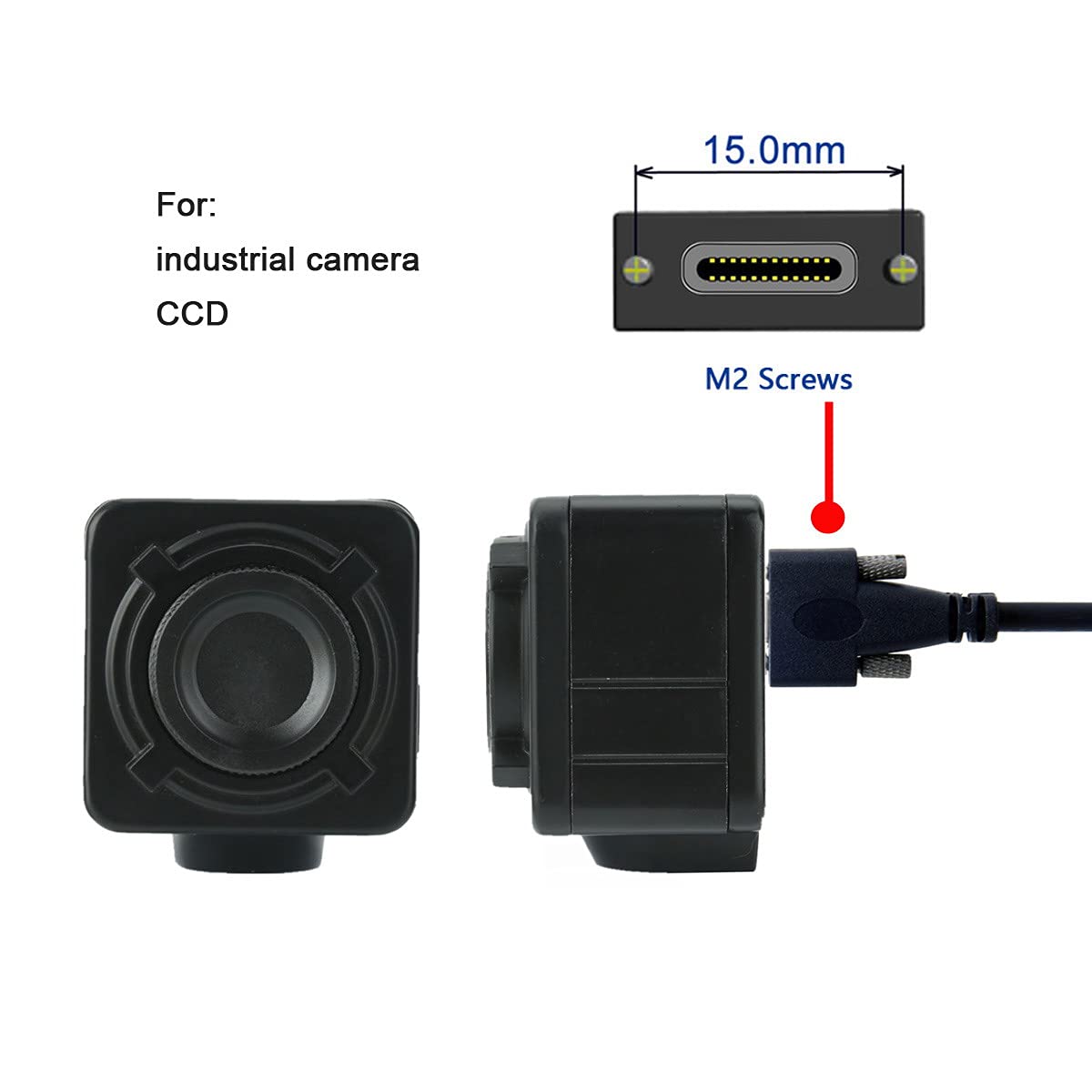Cablecc USB 3.1 Type-C Dual Screw Locking to Standard USB3.0 Data Cable 1.2m 2m 3m Panel Mount Type(3M), 3.0m - Image 4