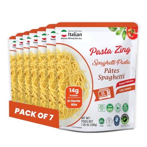 Pasta Zing Fully Cooked Spaghetti Pasta – Ready to Eat, Microwave in 1 Minute | No Boiling | Al...