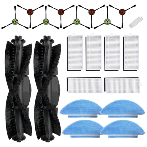 AVAENZO Accessori per Lubluelu SL60D / Honiture Q6 SE/Tikom L9000 / Laresar L6 Nex, 2 spazzole a rullo 6 filtri HEPA 4 panni per mop 8 spazzole laterali robot aspirapolvere pezzi di ricambio