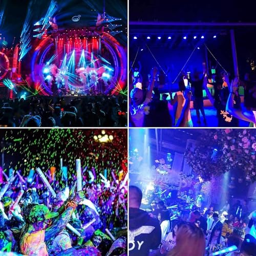 Image of YANYCN 600W 2 Pack LED Black Light 395nm to 405nm UV Blacklight IP66 Waterproof Flood Light Outdoor with Plug and Switch Neon for Party Halloween Fluorescent Poster Body Paint