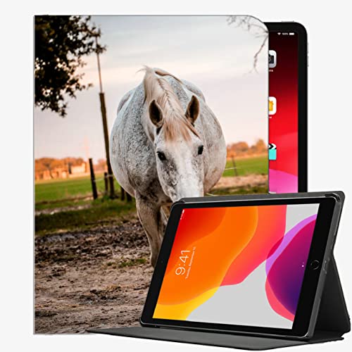 Custodia per nuovo iPad 10.2 2020/2019-8 ° iPad / 7 Case Cover Generation, Cavallo Paddock Walking 6 Slim Case copertura di Shell per ipad 10.2 pollici