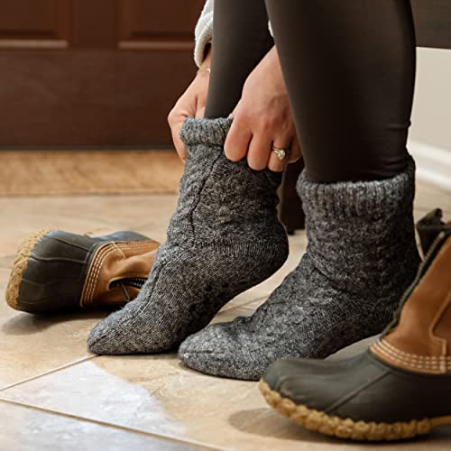 Image of Slipper Socks for Women with Grippers Non Slip, Sherpa Lined Slipper Socks
