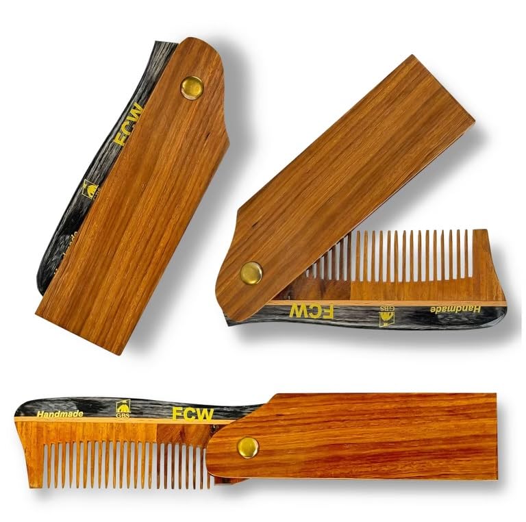 Peines de madera G.B.S para barba y cabello, pack 2 miniatura 6