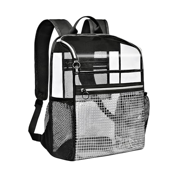 Clear-Backpacks-for-SchoolClear-Bookbag-06mm-PVC-See-Through-Backpack-Heavy-Duty-Transparent-Backpack-for-Boys-Girls-College-WorkSliver-Zipper GiMiUiTo Clear Backpacks for School,Clear Bookbag 0.6mm PVC See Through Backpack Heavy Duty Transparent Backpack for Boys Girls College Work,Sliver Zipper