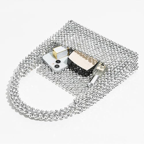 Image of Miuco Pearl Bag Clutch Purses For Women Wedding Bride Purse Sparkly Glitterl Beaded Handbag