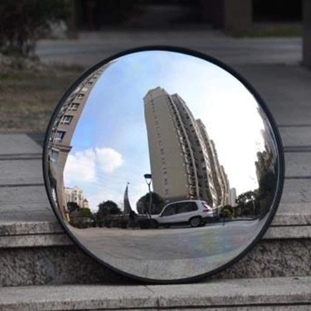 Black Wide-Angle Mirror, Safety Mirror, Blind Spot Mirror, Convex Mirror, Outdoor Traffic, Circular Adjustable, Garage