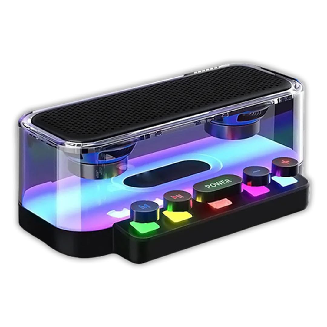 ADOFYS Wireless Bluetooth Speaker with Multi-Color LED Light High Sound Quality Speaker with 10W Stereo Sound High Bass Portable Rechargeable Speaker