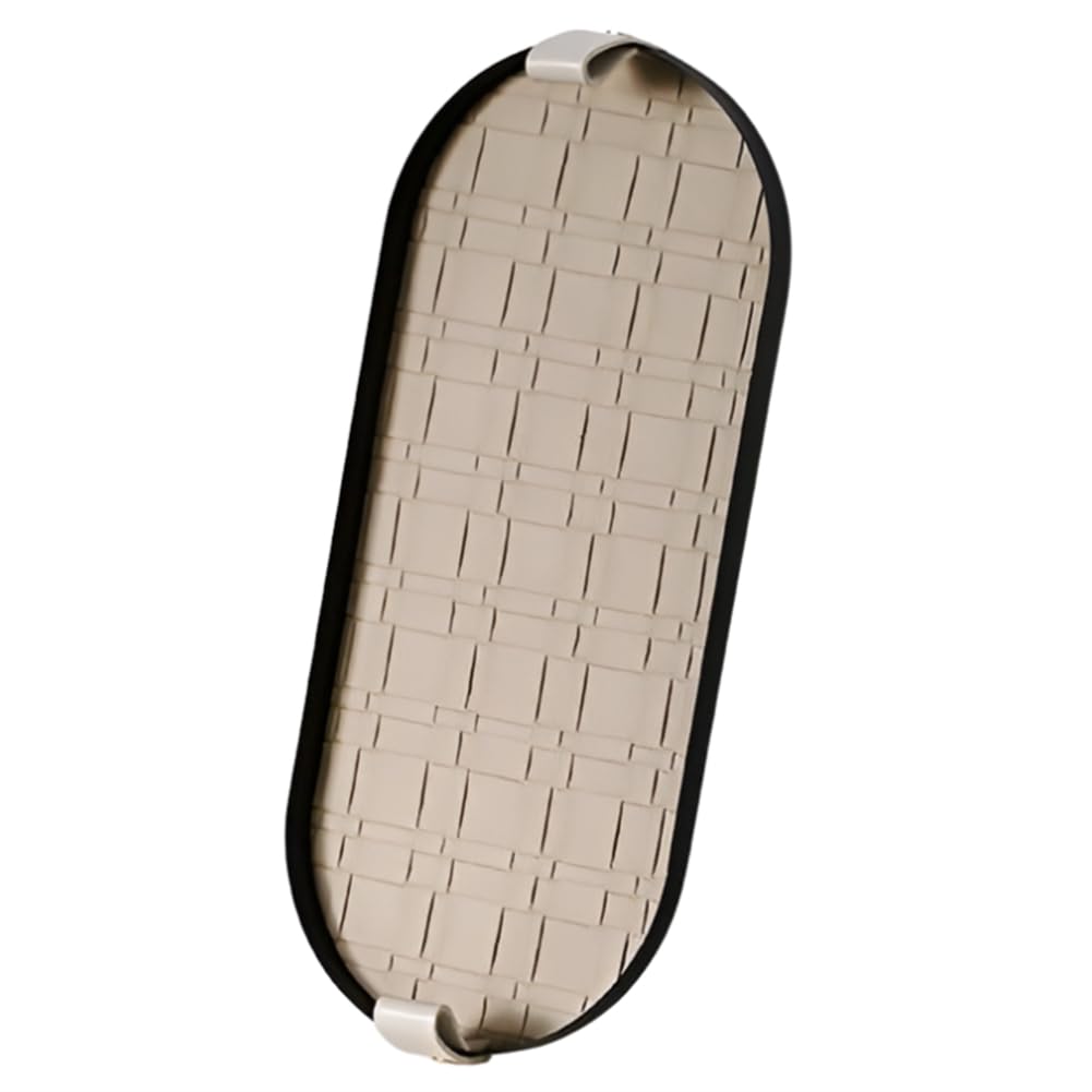 CTRLZS Woven Storage Tray Iron Jewelry Desktop Storage Tray Cosmetic Key Jewelry Tray Metal Decorative Tray Oval