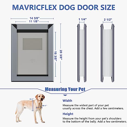 MAVRICFLEX Robuste Hundetür mit Doppelschiebesiegelung, energieeffiziente, robuste Aluminium-Hundetür, einfache Installation, magnetische Doppelklappen, Hundetür für große Hunde bis zu 45 kg