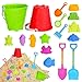 Eimer günstig Kaufen-Holady 17 Stück Strandspielzeug für Kinder - Kinder Sandspielzeug umfasst Strand Eimer,Sand Form,Sand Schaufel,Rake,Sand Sieb Schaufeln, Sand Burg Spielzeug