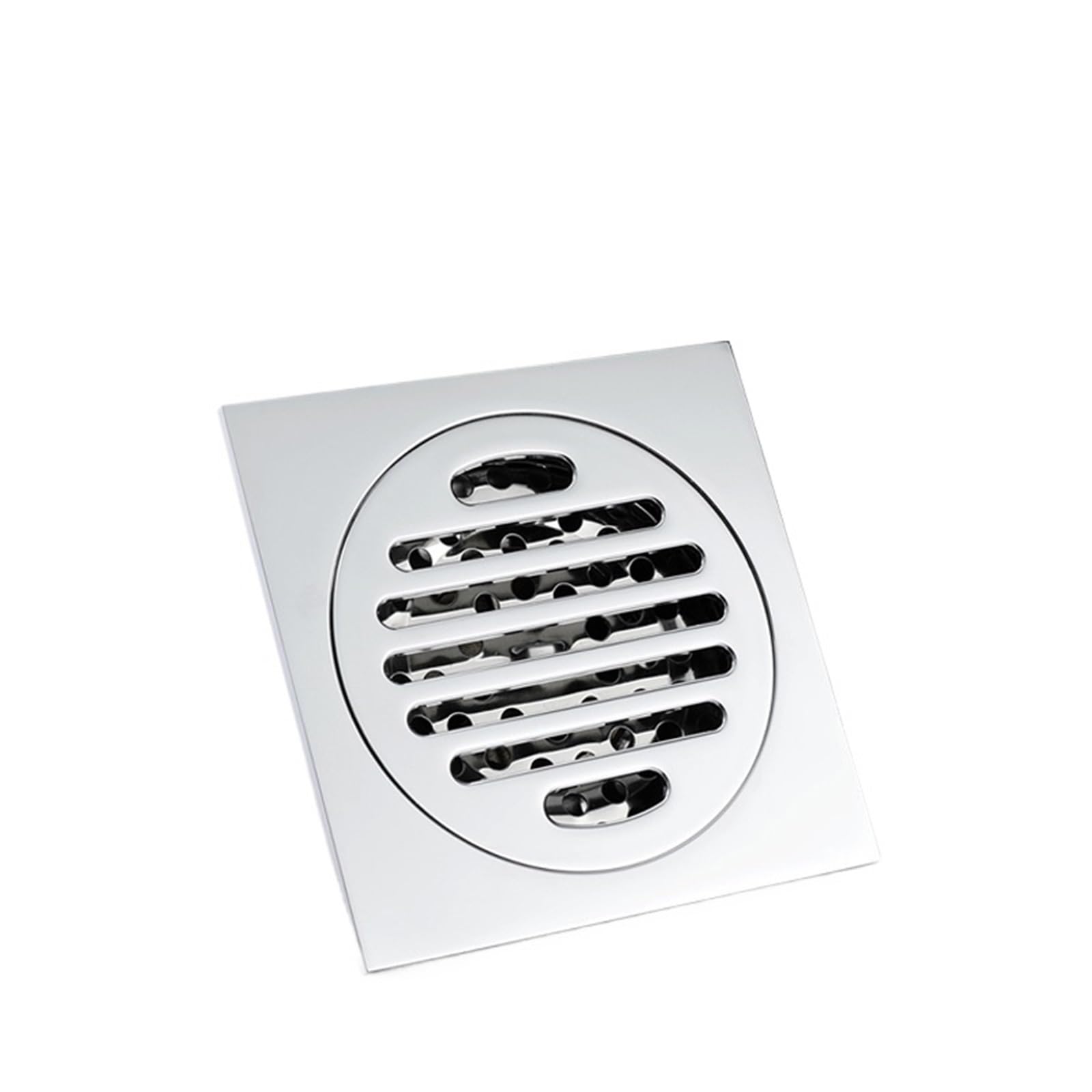 Desagüe de Suelo Filtro de latón for desagüe Suelo Agua baño, 100x100, for Cuarto Ducha, Cocina para el Cabello Residuos del baño(Silver)