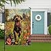 Spring German Wirehaired Pointer Dog Garden Flags 12”x18” Double Sided for Outside Decorative, Country Garden Puppy FrontYard Canvas House Flag, Fun Pet Outdoor Small Backyard Lawn Flag