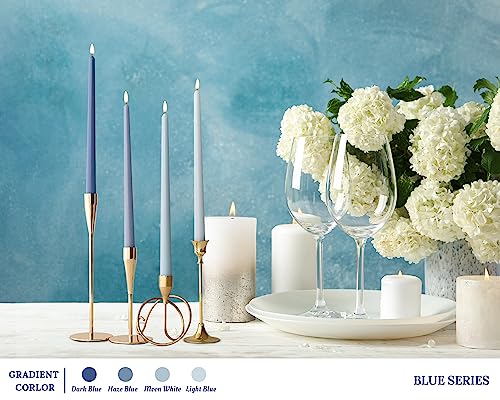 12 Inch Long Taper Candles For Home Decoration, 4 Pack Color-Gradient Candlesticks For Dinner Party Wedding Holiday - Blue Series #TOP1