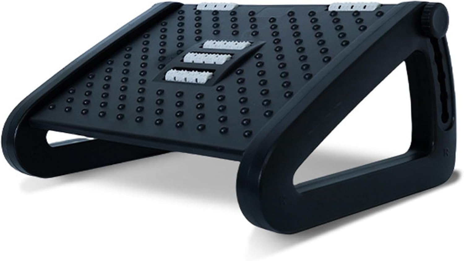 Hmseng Foot Rest Under Desk, Adjustable Height/Angle Ergonomic Foot Stool with Large Roller Massager Function, for Improved Posture/Pressure Relief/Straightening The Hunchback, Home, Office-D -Black