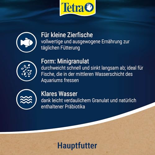 TetraMin Mini Granules - langsam absinkendes Fischfuter für kleine Zierfische wie z.B. Salmler und Barben, 100 ml Dose – Bild 6