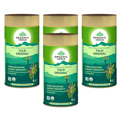 Image of Organic India Tulsi Original 100 GM Tin- (Pack of 4)