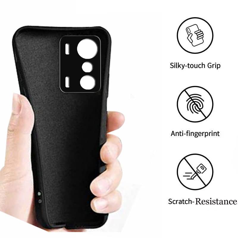 Image of A rtistque Liquid Silicone Matte Shockproof Flexible with Camera Protection Soft Back Cover Case for Infinix Zero 5G - Black