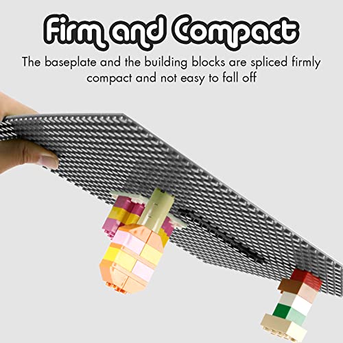 Image of Lekebaby 6 Pack Classic Baseplates 10 inch x 10 inch, Building Base Plates for Building Bricks, 100% Compatible with Major Brands and Activity Table-Baseplate, Sturdy & Safe, Age 3 and up Kids, Grey