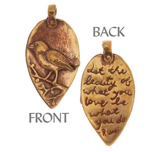Green Girl Bronze Rumi Bird 16x32mm Charms