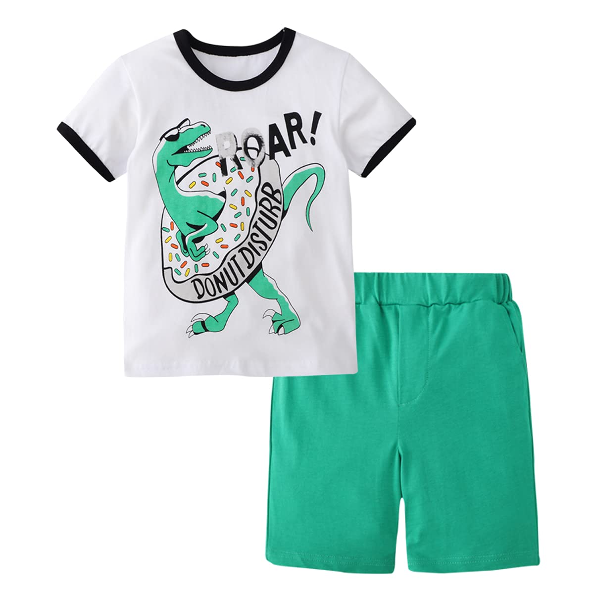 BIBNice Toddler Boy Clothes Kids Summer Outfits Shirt Short Sets 2-7T