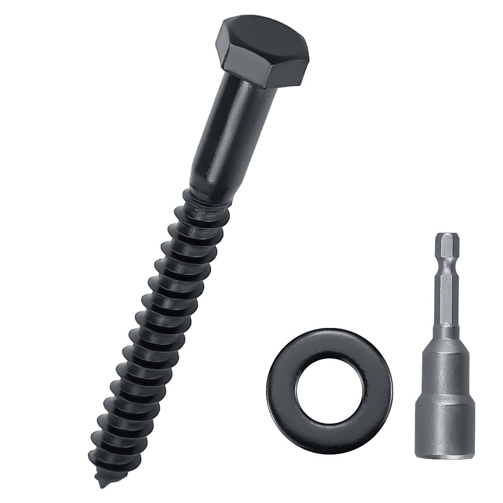 12-Pack 5/16 x 3 Hex Head Lag Screws Bolts with Flat Washers, Heavy Duty 304 Stainless Steel (18/8), Corrosion Resistant Outdoor Wood Screws- Includes