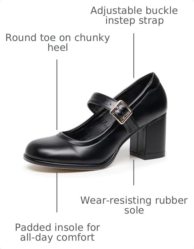 Image of VenusCelia Women's Mary Jane Pump Heeled Shoe