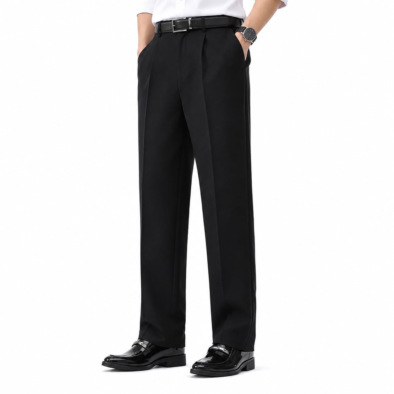 Men's Premium Formal Trousers | Straight Fit Office Wear Dress Pants | Regular Fit Business Casual Pants-picture-51