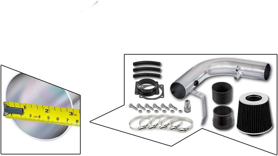 Short Ram Air Intake Kit & Black Filter Combo Compatible for 97-03 Ford F-150 / Expedition V8 4.6L & 5.4L / 97-99 F-250 V8 5.4L / 98-99 Lincoln Navigator V8 5.4L Engine