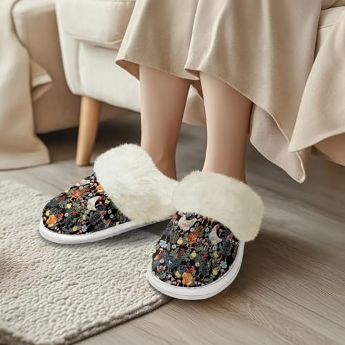 Fluffy Plush Women's House Slippers Comfy Non-slip House Shoes Indoor Bedroom Slippers Warm Shoes3