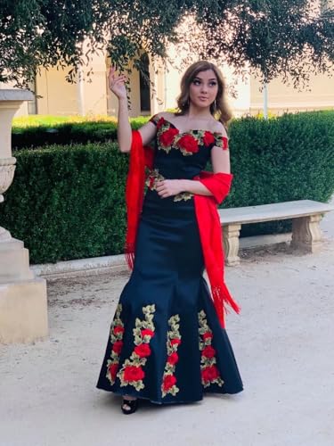 Floral Embroidered Off Shoulder Quinceanera Dresses Mexican Party Mermaid Formal Dress 20252