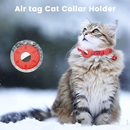 Image of Airtag Cat Collar, Striking Collar for Cat with Safety Buckle and Waterproof Air Tag Holder in 3 /8 inch Width, Cat Airtag Collar, Cat GPS Tracker Collar Compatible with Apple Airtag for Cat Puppy