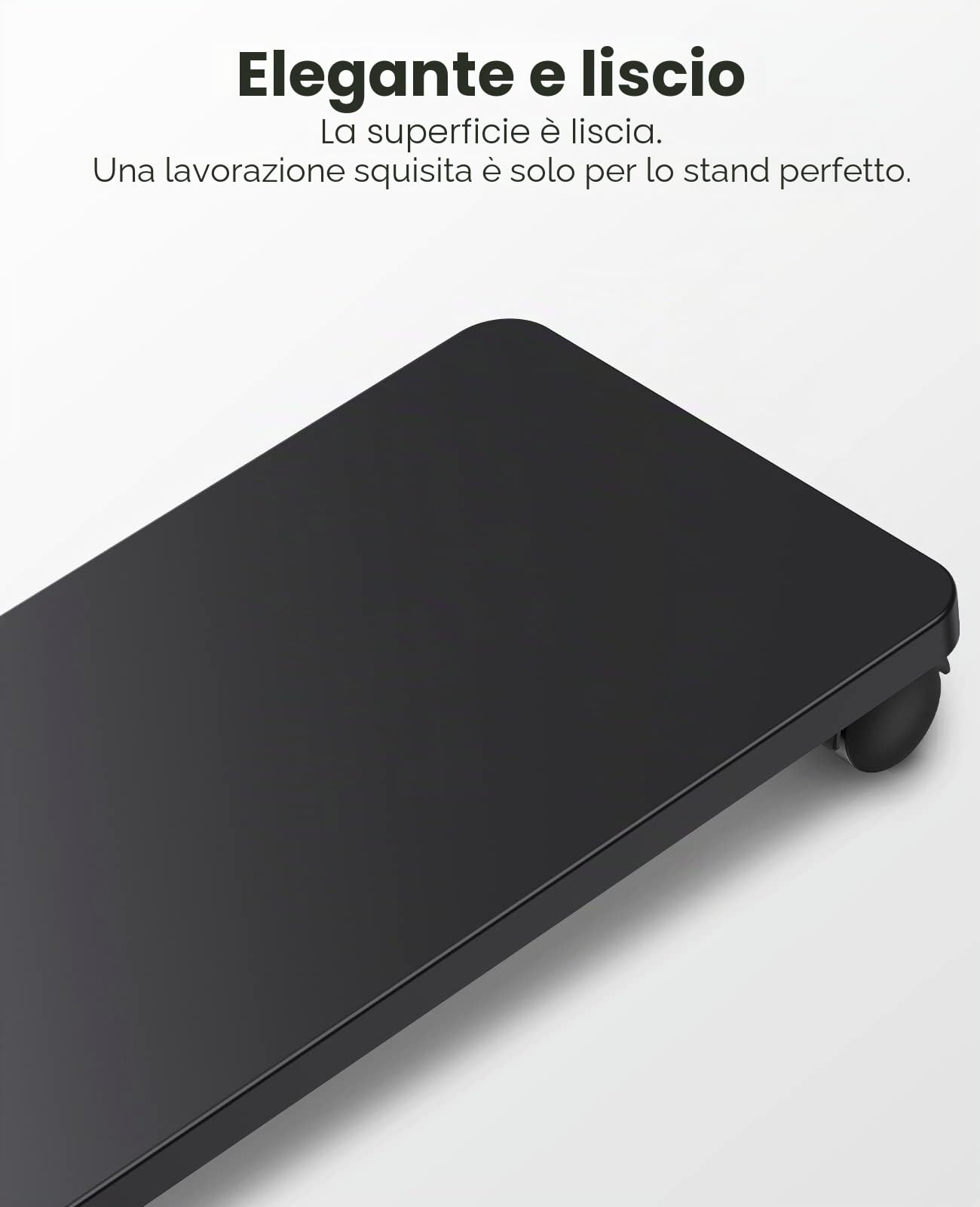 ORICO Supporto PC Portatile in Acciaio, con 2 Ruote di Bloccaggio e 2 Ruote Girevoli, in Acciaio, per Computer Desktop Tower (Nero, 41 x 21,3 x 2 cm)