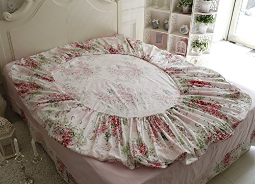 FADFAY Rose Floral 4 Piece Bed Sheet Set 100% Cotton Deep Pocket-Cal King - Thumbnail 6