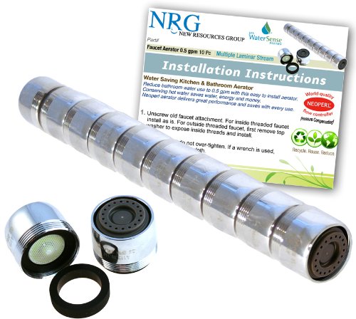 10 pc Lifesaver Pro-PACK 0.5 Gpm Pressure Compensating/Multiple Laminar Stream Bathroom Faucet Aerator | Low Flow Control