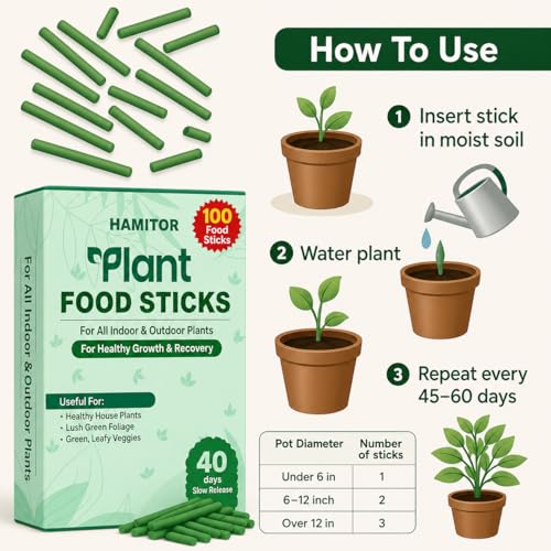 Image of Fertilizerr Sticks Flower Booster Flowering plant food Plant Food Sticks for Indoor Outdoor Home Garden Plants Multi Purpose Natural Plant Growth Booster Healthy Flower Fruit Yield (Pack of 100 Stick)