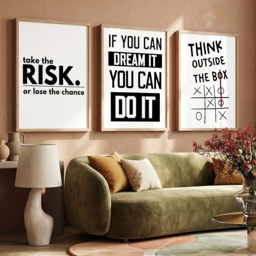 Image of kotart Daily Affirmation Framed Aesthetic Poster inspirational Wall Art with Positive Motivational Quotes Framed Poster for Living Room Bedroom Decor Set Of 3 (14x20 Inch)
